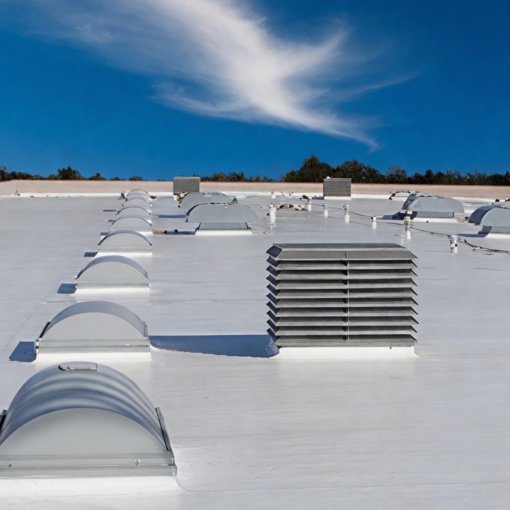 Commercial flat roof serviced by LB Roofing in the Atlanta metro